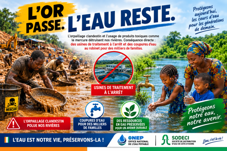 Orpaillage clandestin : quand l’or menace l’eau potable en Côte d’Ivoire